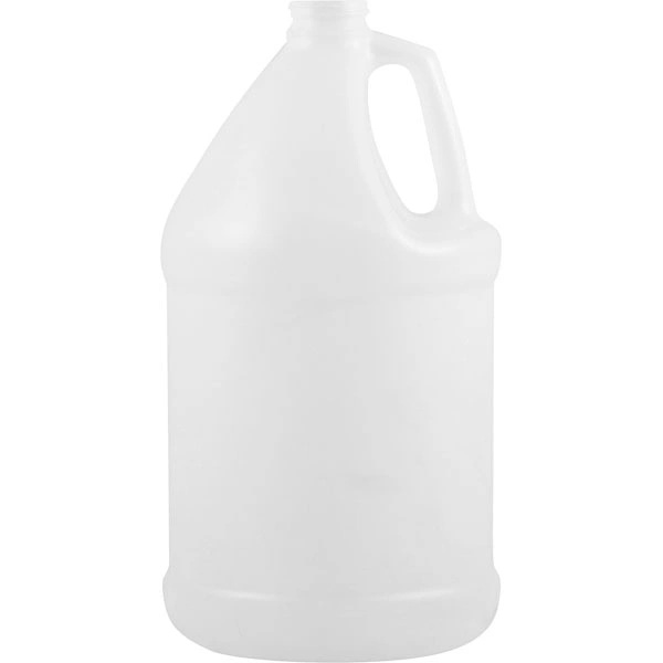 128 oz. Round Natural HDPE Plastic Gallon Gallon Jug with a 38/400 neck. Commonly used for pharmaceuticals, cosmetics, cleaning supplies, and suitable for laboratory use. Squeezes out products easily. FDA compliant.