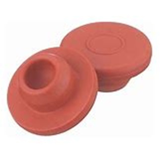 20 mm Serum Vial Stoppers - Red rubber, manufactured in the USA using butylated rubber. Meets USP Class 6 requirements for globally marketed pharmaceutical products.