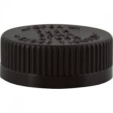 (38/400) Black CRC Cap with Printed Heat Seal Liner