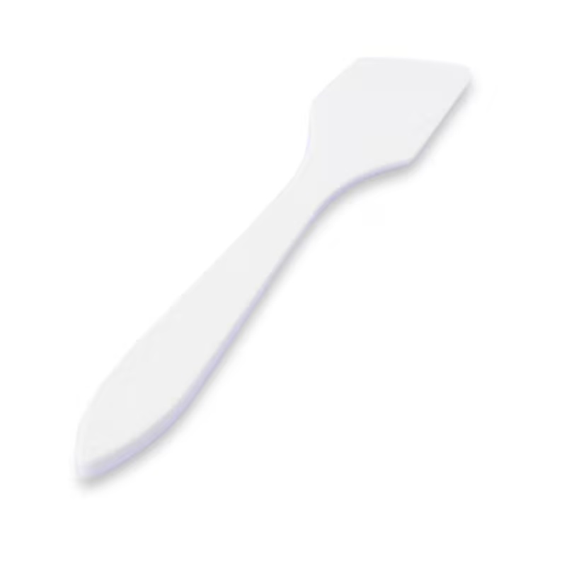 Cosmetic spatula - Slant Tip, White - Polypropylene 2 1/2" L x 3/8" W - disposable/reusable.